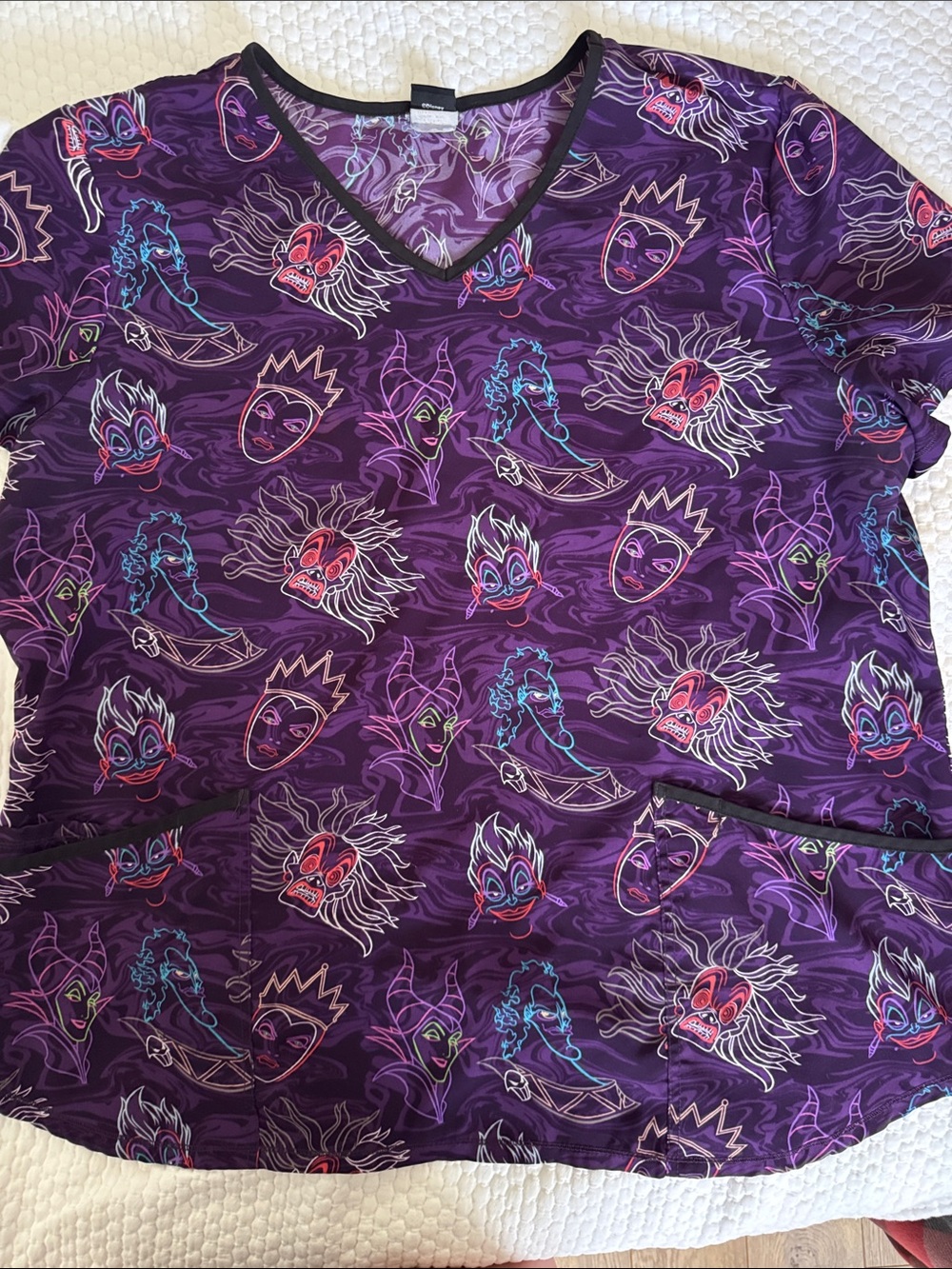 Disney Purple Villains Pattern Women's Top XL